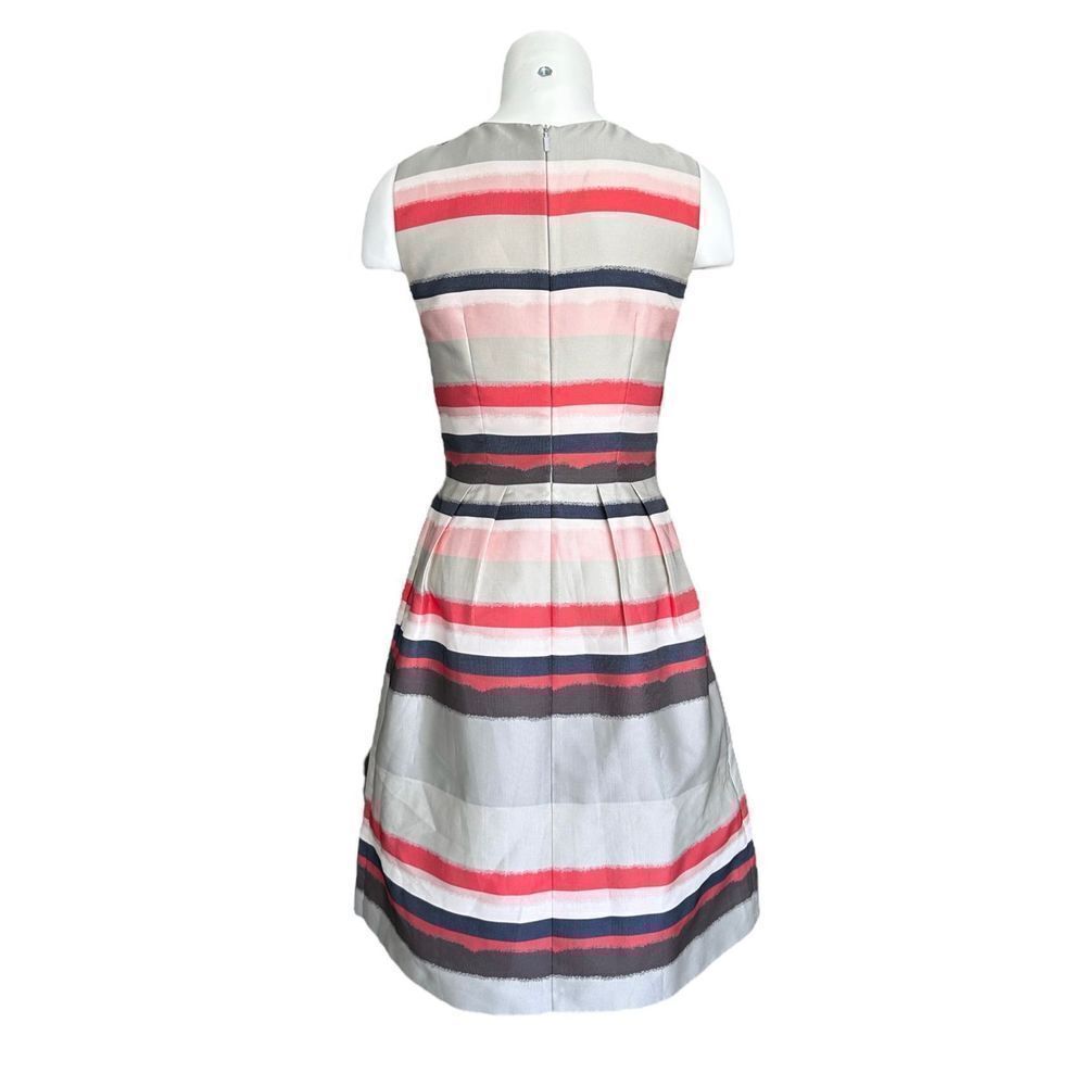 Hugo Boss Women's Striped Sleeveless Dilijana Fit & Flare Midi Dress Size 2 - Picture 3 of 8